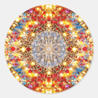 Rond Golden Kaleidoscope Mandala – Sparkling Sticker