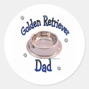 Rond Golden Retriever Papa - Sticker