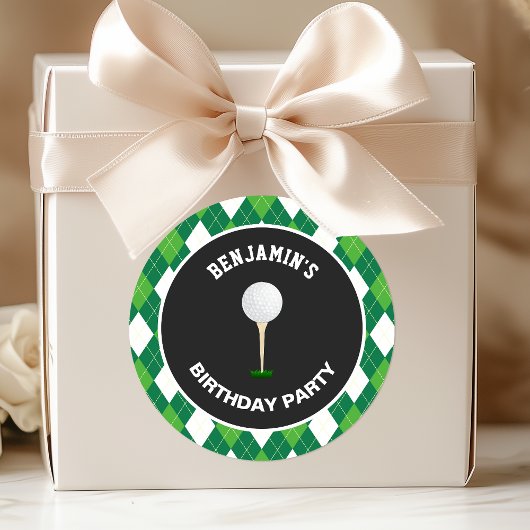 Rond Golf Anniversaire Fête Favoriser Sticker