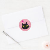 Rond GOOD VIBES SEULEMENT - Happy Black Cat Sticker (Enveloppe)