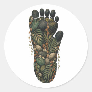 Rond Gorilla Botanical Footprint Nature Sticker