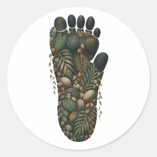 Rond Gorilla Botanical Footprint Nature Sticker (Devant)