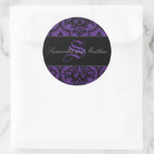 Rond Goth Damask Grunge Monogram Sticker (Sac)