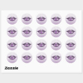 Rond Goth Lèvres Vampire Halloween Sticker ronde Annive (Feuille)