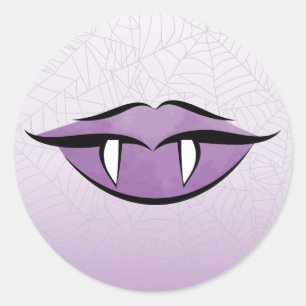 Rond Goth Lèvres Vampire Halloween Sticker ronde Annive