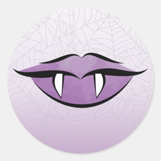 Rond Goth Lèvres Vampire Halloween Sticker ronde Annive (Devant)