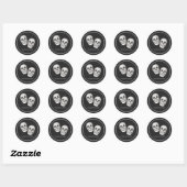 Rond Gothic Skull Wedding Sticker (Feuille)