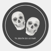 Rond Gothic Skull Wedding Sticker (Devant)