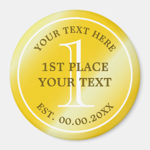 Rond gouden medaille, eerste prijs, koelkast magne magneet