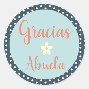 Rond Gracias/Merci espagnol Sticker pour grand-mère