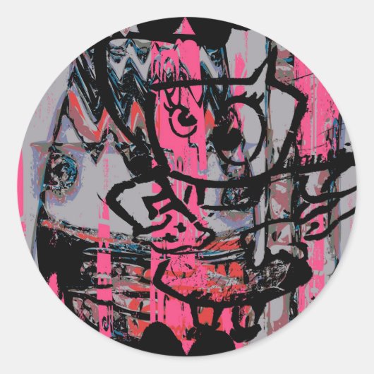 Rond Graffiti grunge graphique sticker (Devant)