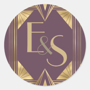 Rond Grand Gatsby art déco élégant mariage Sticker