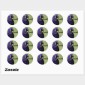 Rond GRAND sticker récompense avec Blue Parrot (Feuille)