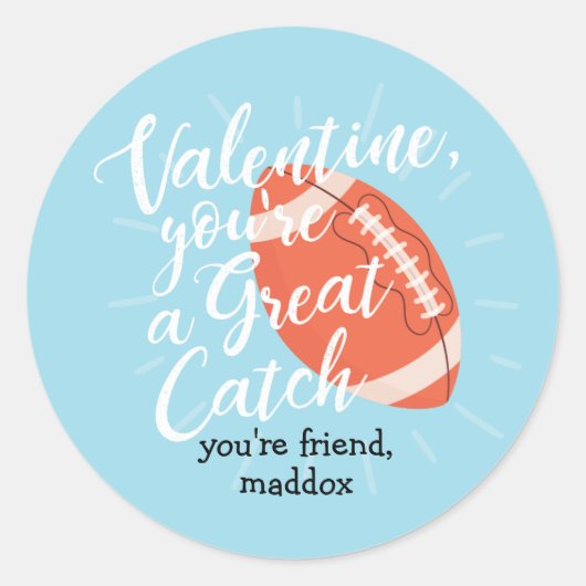 Rond Grand Sticker Valentine Football Catch (Devant)