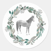 Rond Gray Horse Sticker  (Devant)