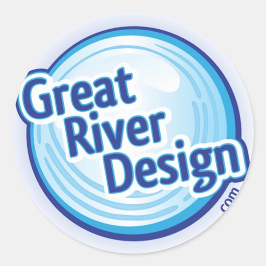 Rond Great River Design.com Sticker (Devant)
