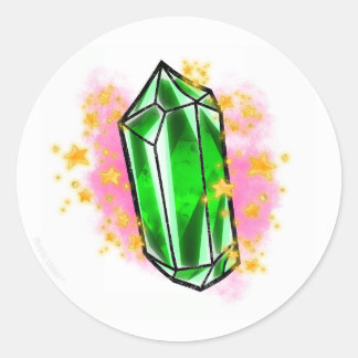 Rond Green mystical radiant gemstone sticker