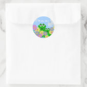 Rond Grenouille et fleurs : Sticker de message (Sac)