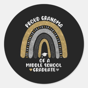 Rond grootmoeder van een middelbare school Afstude Ronde Sticker