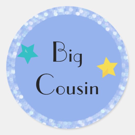 Rond Gros cousin avec Sticker Classic Round Stars (Devant)