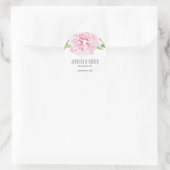 Rond Grosse Aquarelle Rose Peony Floral | Sticker (Sac)