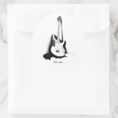 Rond Gutier électrique noir et blanc - Sticker (Sac)
