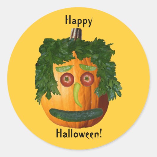 Rond Halloween heureux - Sticker Visage Citrouille non  (Devant)