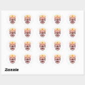 Rond Halloween Skull Classic Round Sticker (Feuille)