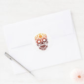 Rond Halloween Skull Classic Round Sticker (Enveloppe)