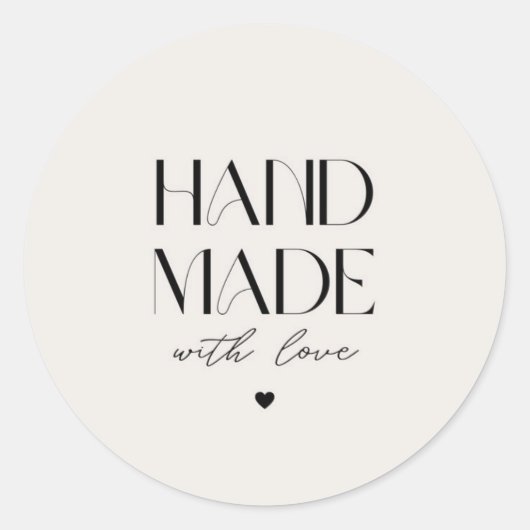 Rond Hand Made With Love Simple Sticker – Small Busines (Devant)