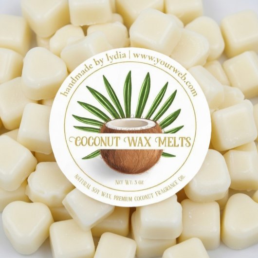 Rond Handmade Coconut Melts Round Sticker