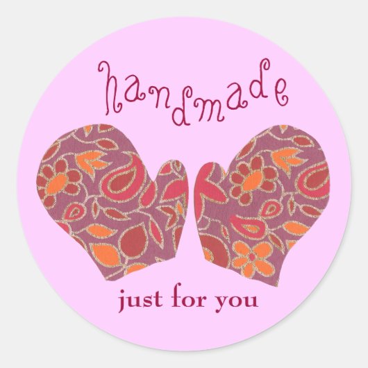 Rond "Handmade Just for You" sticker (Devant)