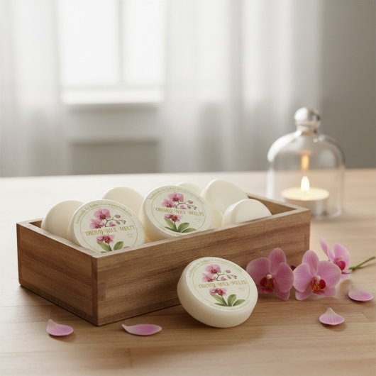 Rond Handmade Orchid Wax Melts Round Sticker