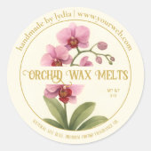 Rond Handmade Orchid Wax Melts Round Sticker (Devant)