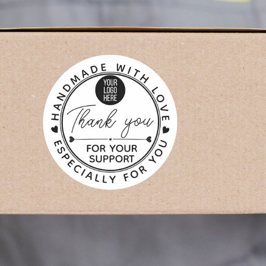 Rond Handmade With Love Circle Sticker – Logo