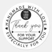 Rond Handmade With Love Circle Sticker – Logo (Devant)