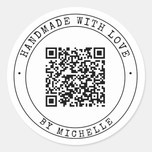 Rond Handmade With Love Merci Sticker (Devant)