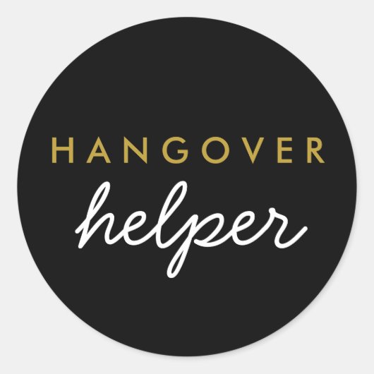 Rond Hangover Helper Wedding Favoriser Sticker (Devant)