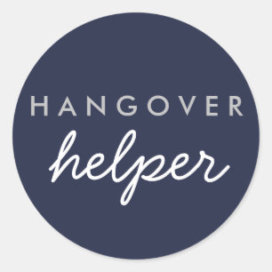Rond Hangover Helper Wedding Favoriser Sticker Marine A