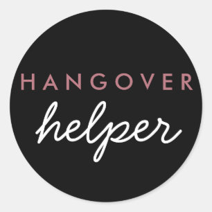 Rond Hangover Helper Wedding Favoriser Sticker Rose Gol