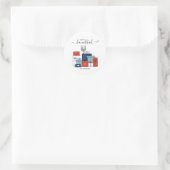 Rond Hanoukka Cadeaux & Menorah Sticker de vacances (Sac)
