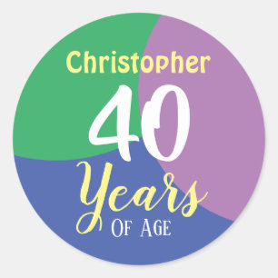 Rond Happy 40th Birthday Classic Round Sticker