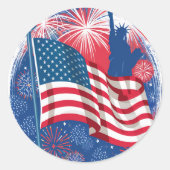 Rond Happy 4 juillet Sticker (Devant)
