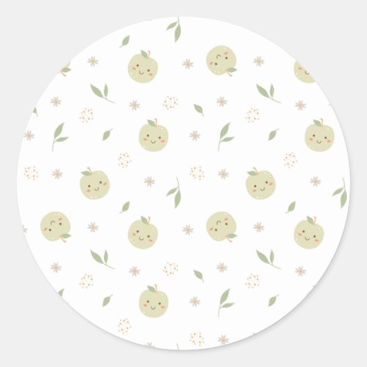 Rond Happy Apples Motif - Sticker (Devant)