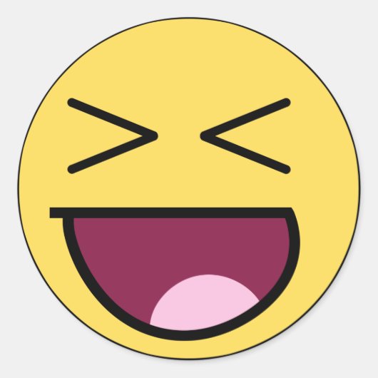 Rond Happy Awesome Sticker Visage (Devant)