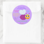 Rond Happy Bee Sticker - grand (Sac)