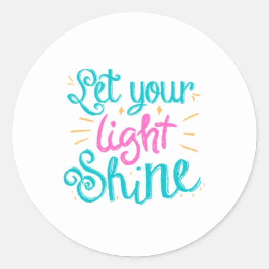Rond Happy Bright Laisser Votre Sticker Léger (Devant)