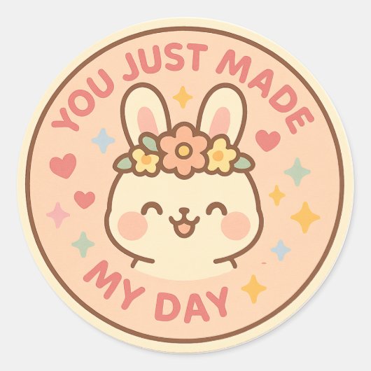 Rond Happy Bunny Appreciation Sticker (Devant)