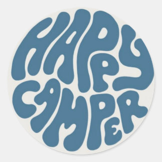 Rond Happy Camper Sticker