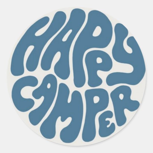 Rond Happy Camper Sticker (Devant)